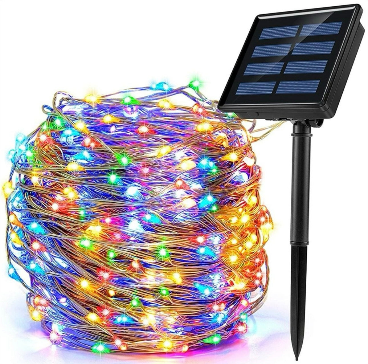 LUCES NAVIDEÑAS CON PANEL SOLAR